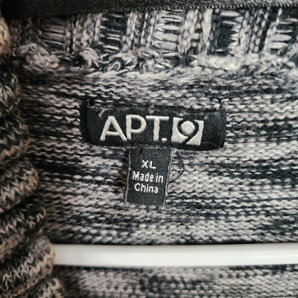 Apt 9 Knit Cardigan Hook Closure Size XL Black And White Long Sleeve - Picture 4 of 10